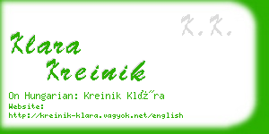 klara kreinik business card